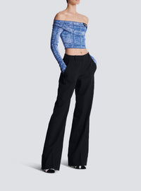 Top à manches longues en denim - Bleu Jean