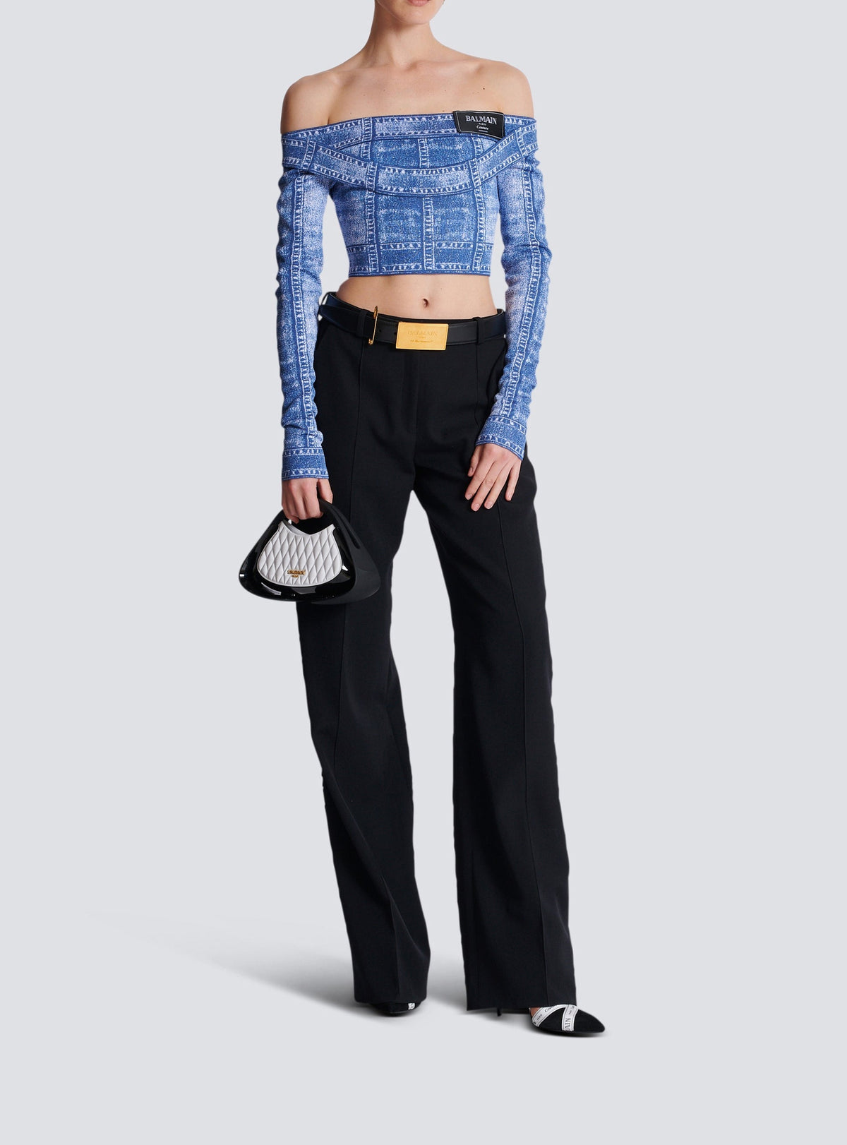 Top à manches longues en denim - Bleu Jean