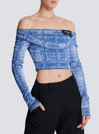 Top à manches longues en denim - Bleu Jean