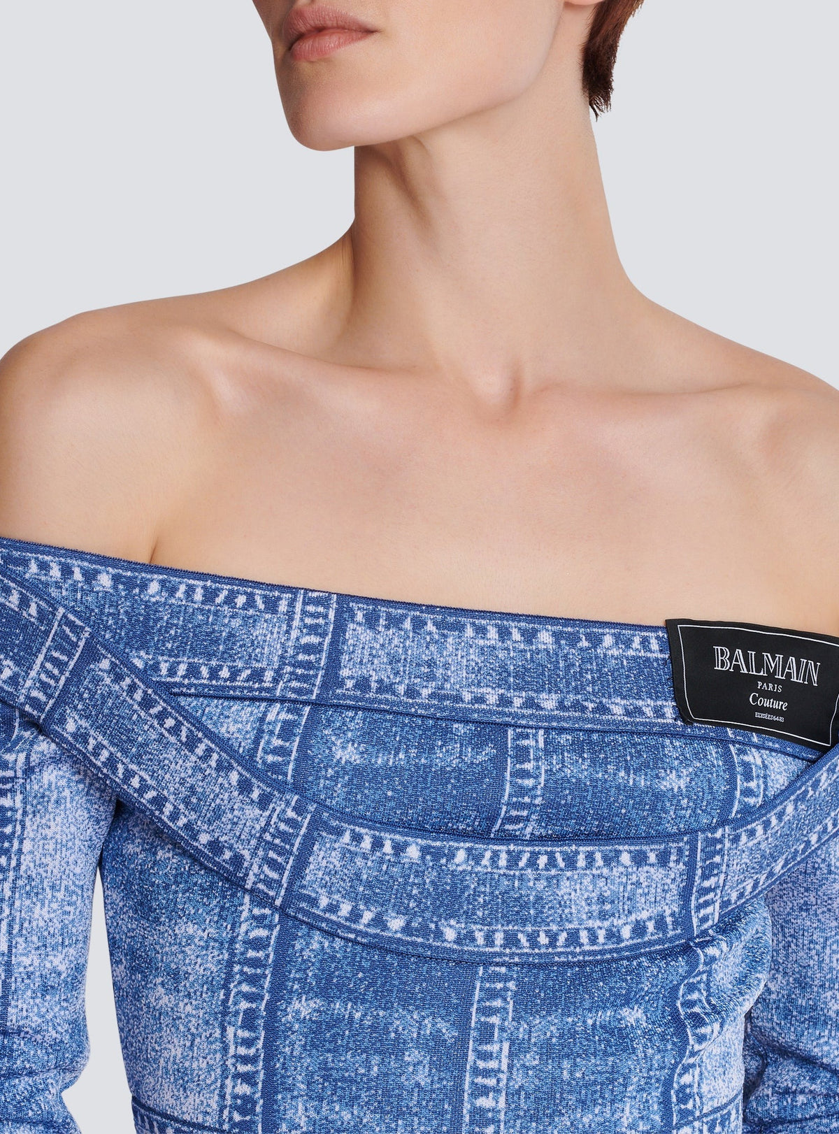 Top à manches longues en denim - Bleu Jean