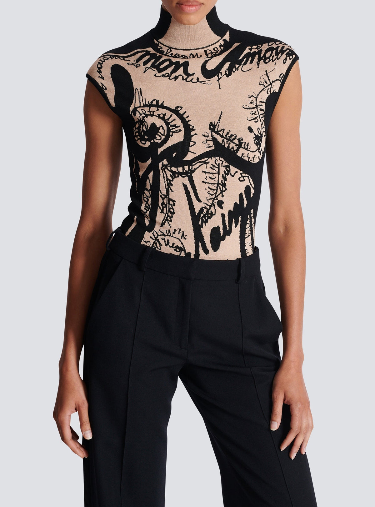 Knit bodysuit - Nude & Noir