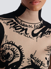Knit bodysuit - Nude & Noir