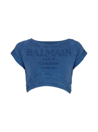 T-shirt court brodé - Bleu & Bleu
