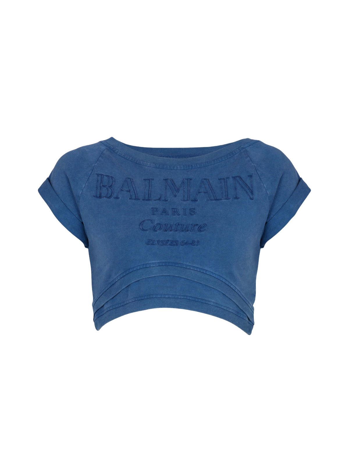 T-shirt court brodé - Bleu & Bleu