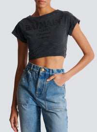 T-shirt court brodé - Gris & Gris