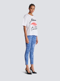 T-shirt à manches courtes imprimé kiss - Blanc & Noir & Rouge