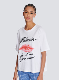 T-shirt à manches courtes imprimé kiss - Blanc & Noir & Rouge