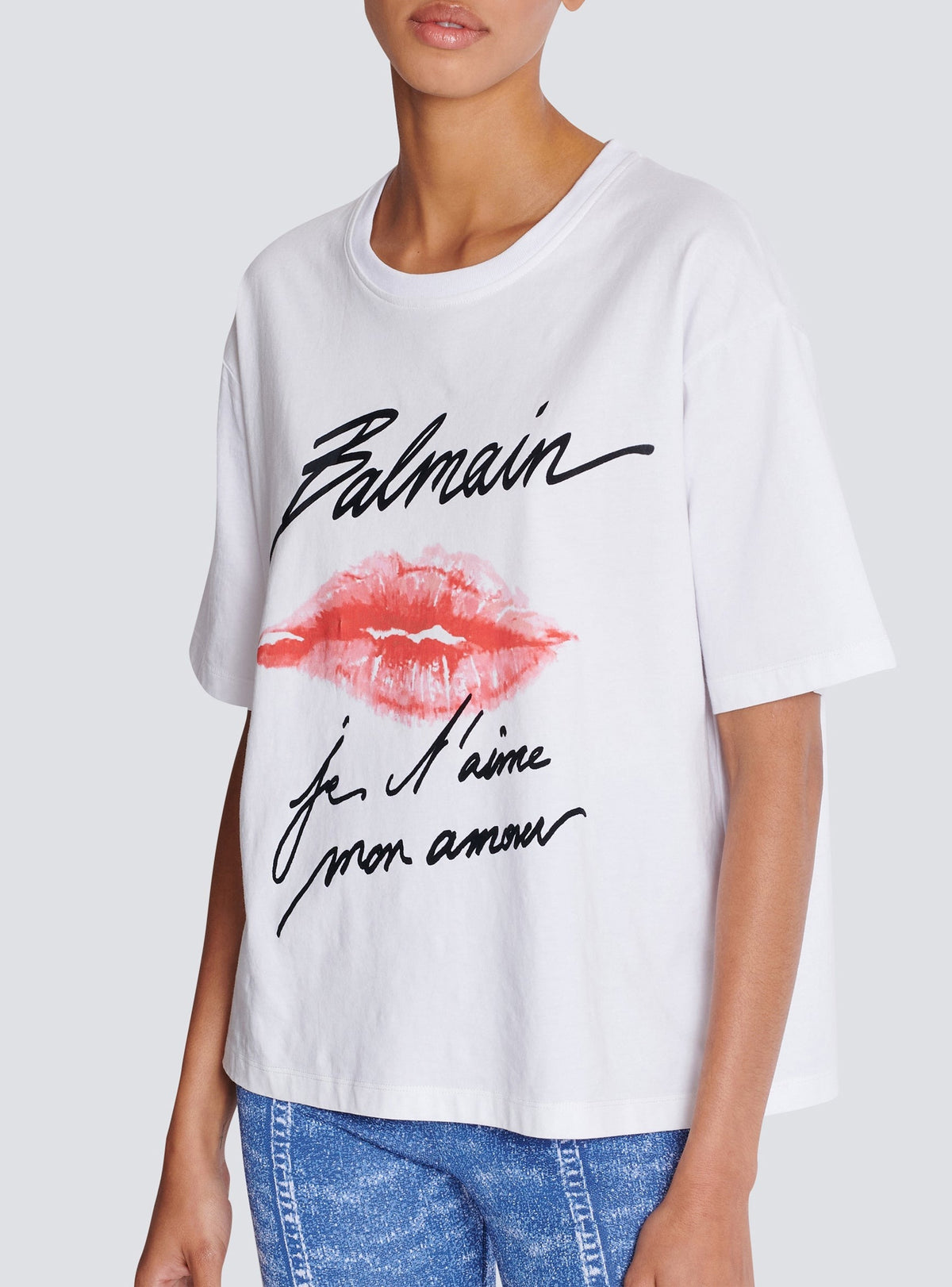 T-shirt à manches courtes imprimé kiss - Blanc & Noir & Rouge