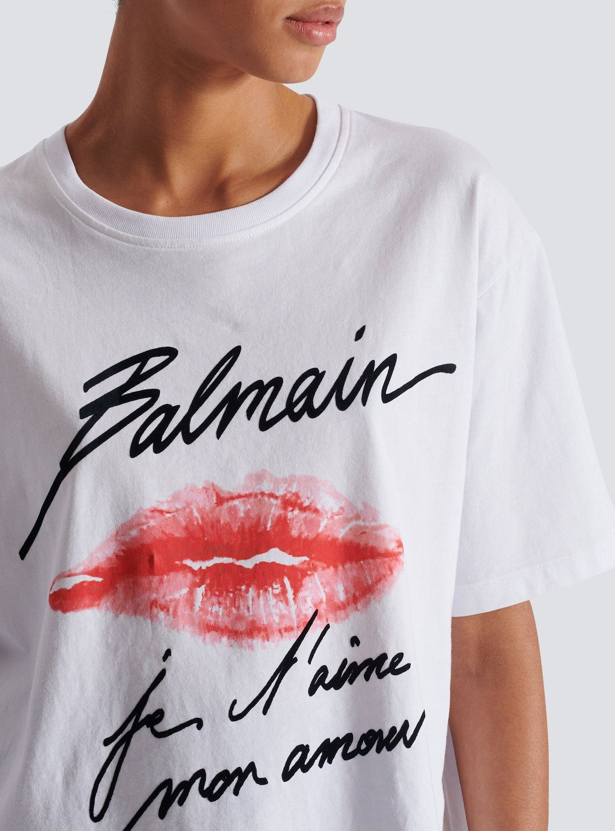 T-shirt à manches courtes imprimé kiss - Blanc & Noir & Rouge