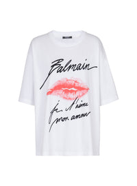 T-shirt à manches courtes imprimé kiss - Blanc & Noir & Rouge