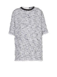 T-shirt ample en tweed - Blanc & Noir