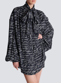 Chemise à col lavallière - Noir & Blanc