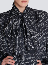 Chemise à col lavallière - Noir & Blanc