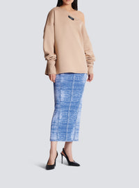 Sweatshirt asymétrique à épaule dénudée - Nude