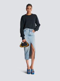 Sweatshirt brodé balmain couture - Gris & Gris