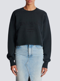 Sweatshirt brodé balmain couture - Gris & Gris