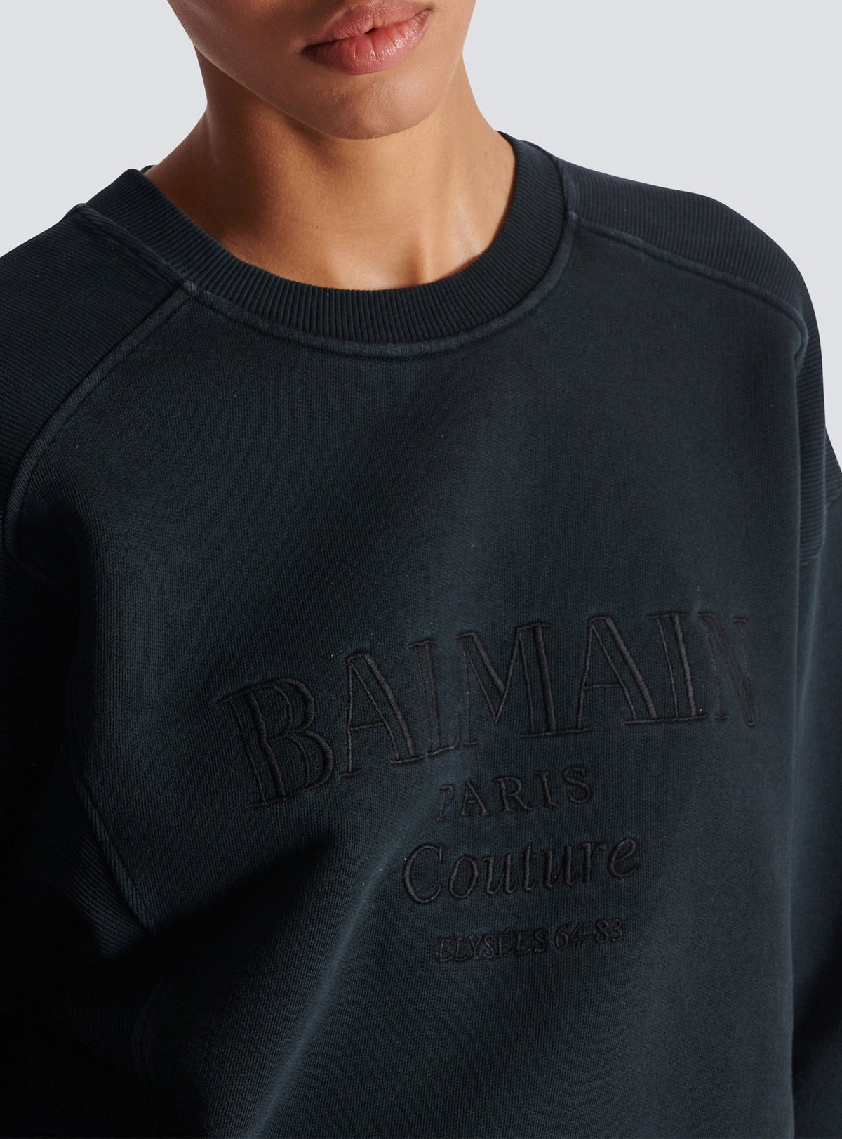 Sweatshirt brodé - Gris & Gris
