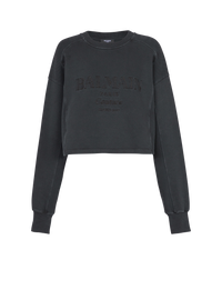 Sweatshirt brodé balmain couture - Gris & Gris