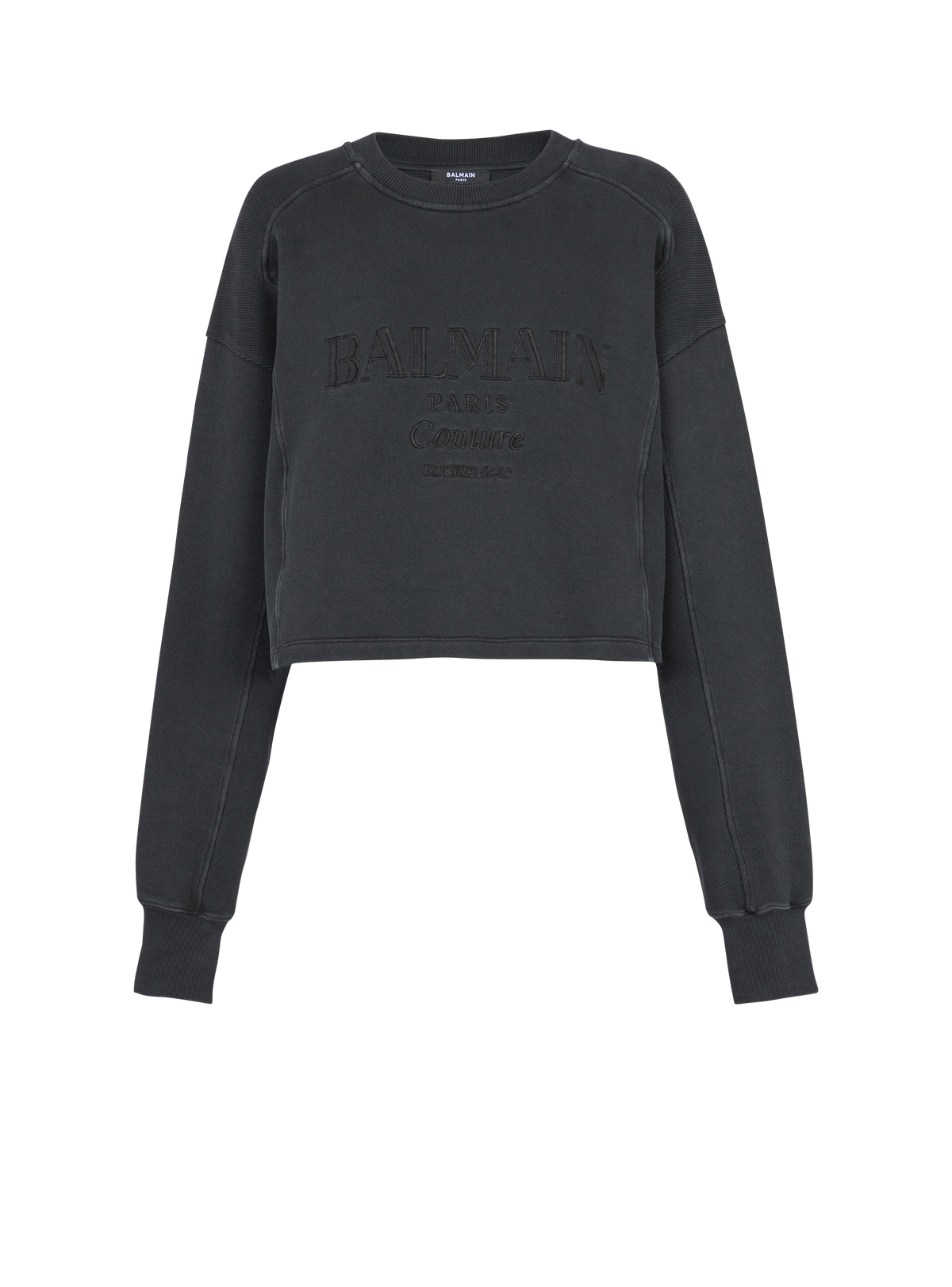 Sweatshirt brodé balmain couture - Gris & Gris