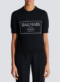 Top bicolore en maille balmain couture - Noir & Blanc