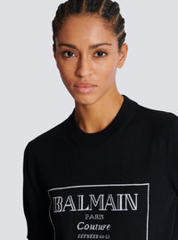 Top bicolore en maille balmain couture - Noir & Blanc
