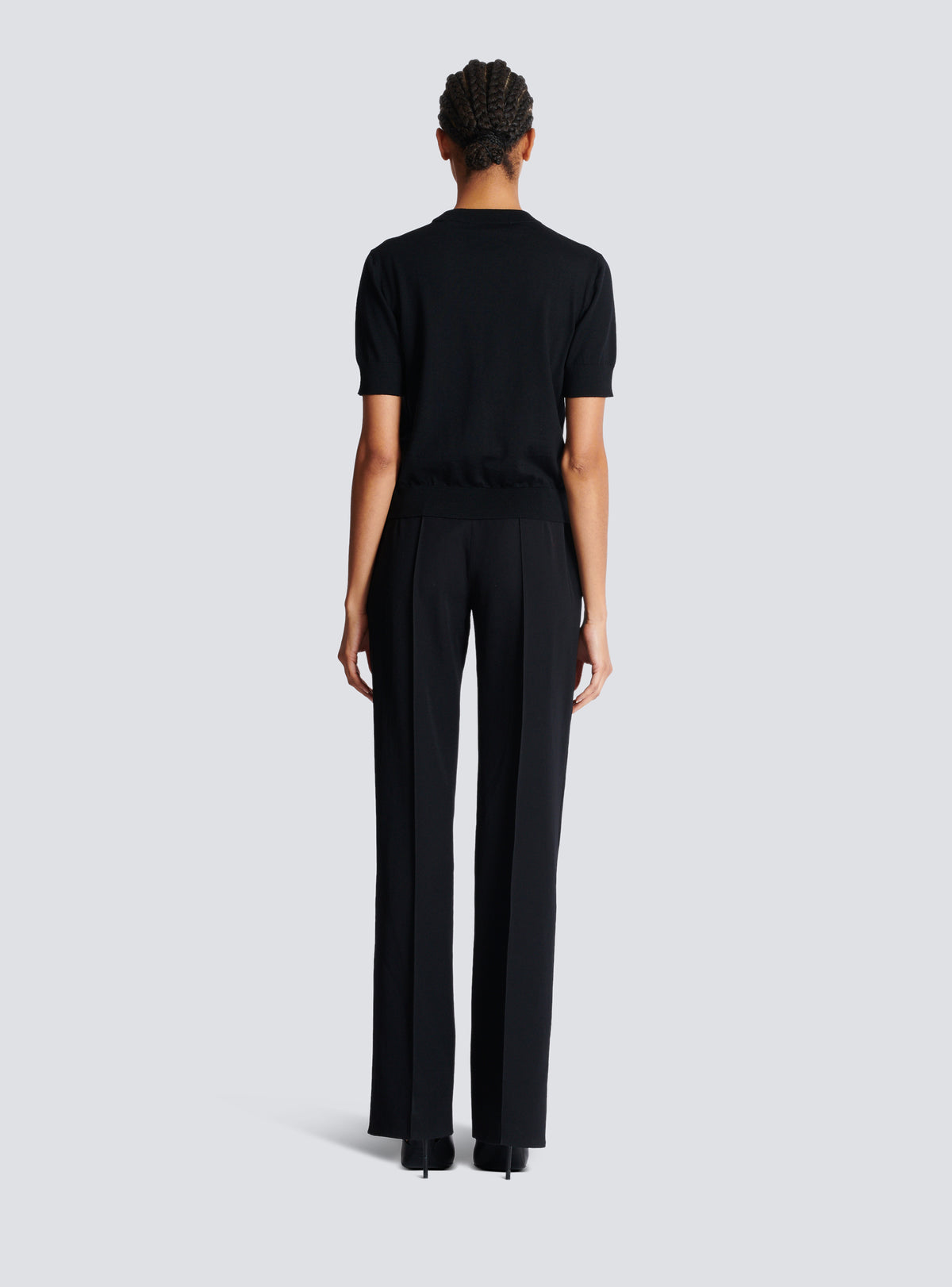 Top bicolore en maille balmain couture - Noir & Blanc