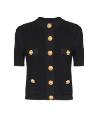 Cardigan en maille 4 poches - Noir