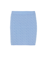 Jupe courte en maille à monogramme pb labyrinthe - Bleu & Bleu Brillant