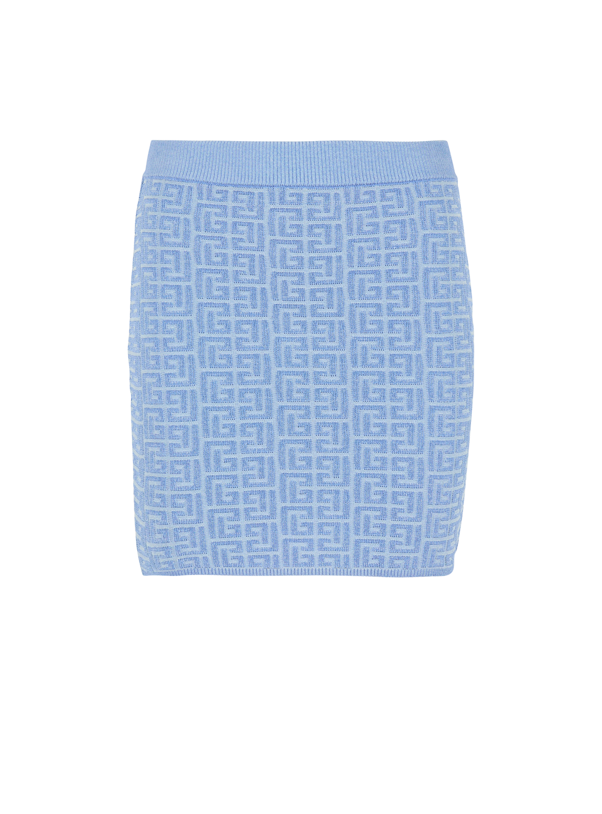 Jupe courte en maille à monogramme pb labyrinthe - Bleu & Bleu Brillant