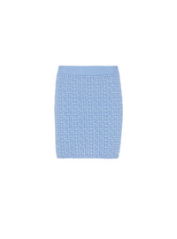 Jupe courte à monogramme en maille - Bleu & Bleu Brillant