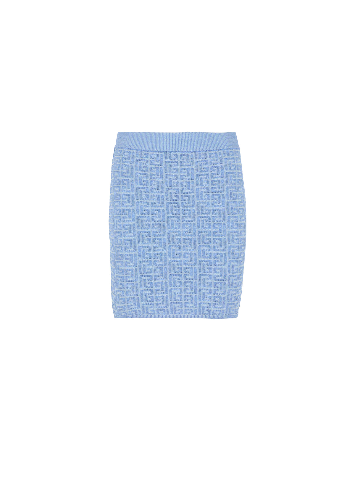 Jupe courte à monogramme en maille - Bleu & Bleu Brillant