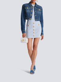 Knit skirt with buttons - Pale Blue