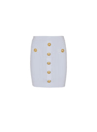Knit skirt with buttons - Pale Blue