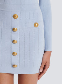 Jupe en maille à boutons - Bleu Pâle