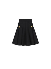 Jupe courte évasée en maille - Noir