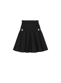 Jupe évasée en maille à rayures brillantes - Noir