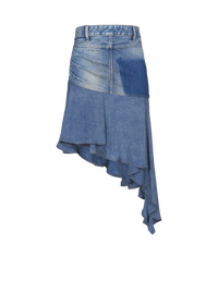 Jupe courte asymétrique en denim - Bleu Jean