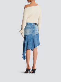 Asymmetric short denim skirt - Jean Blue