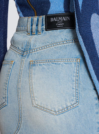 Jupe midi en denim - Bleu Jean Clair