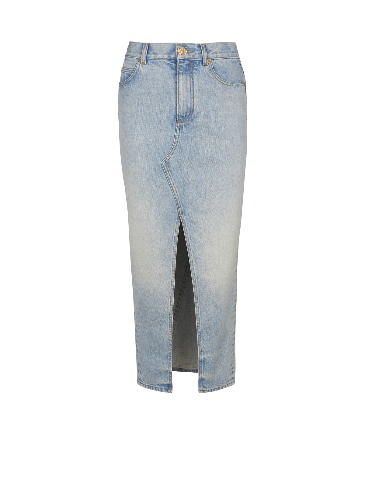 Jupe midi en denim - Bleu Jean Clair