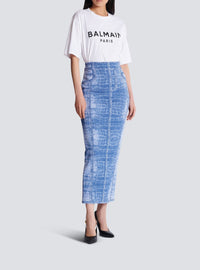 Knit midi skirt - Jean Blue