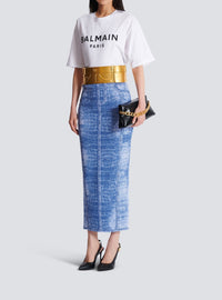 Knit midi skirt - Jean Blue