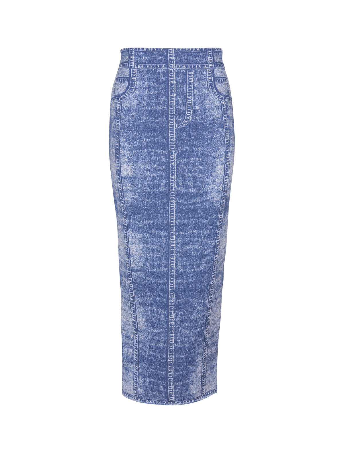 Knit midi skirt - Jean Blue