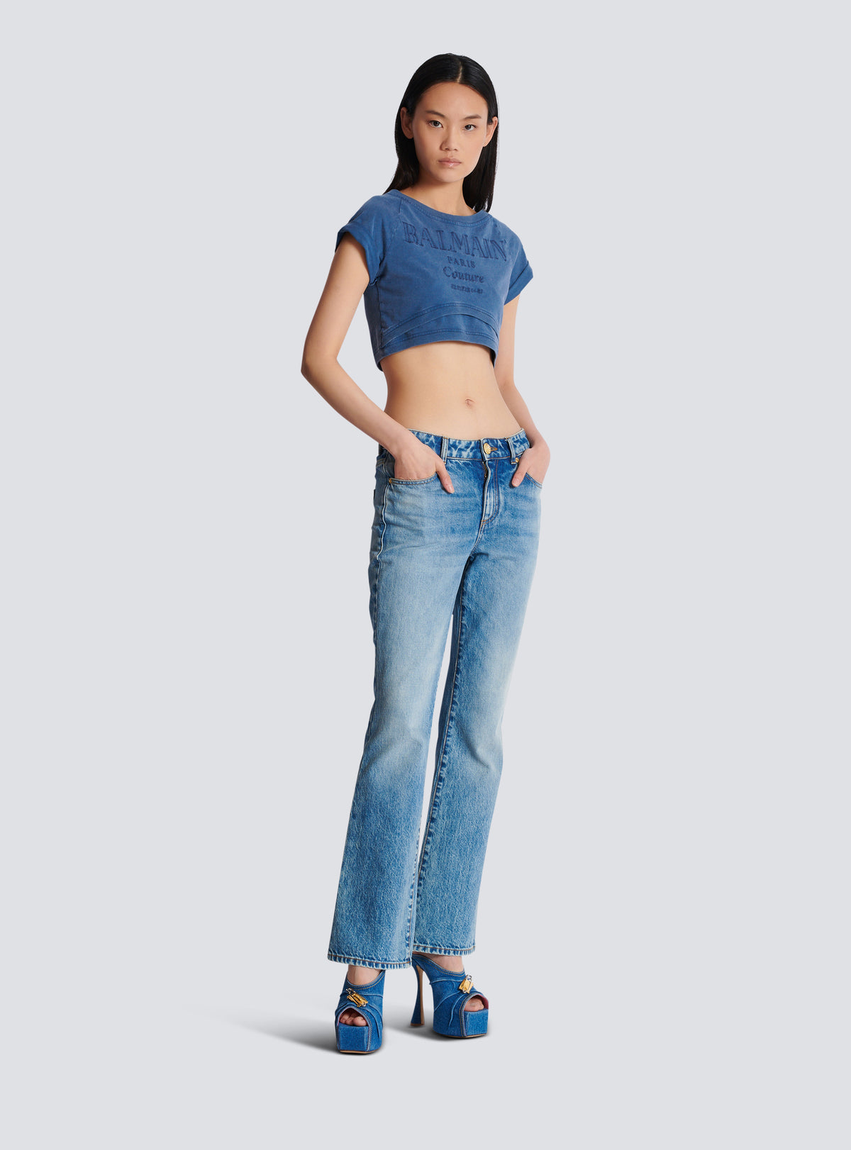 Jean flare en denim - Bleu Jean