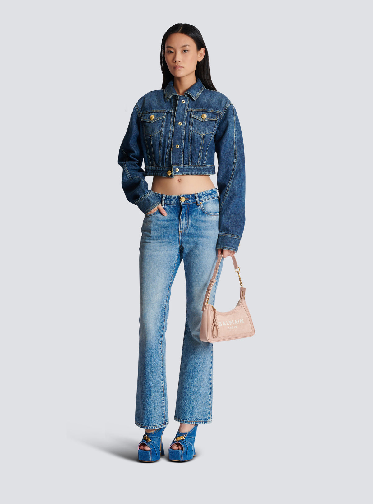 Jean flare en denim - Bleu Jean