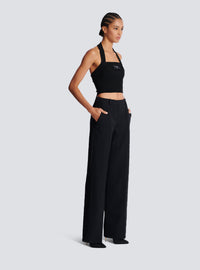 Pantalon de tailleur en grain de poudre - Noir