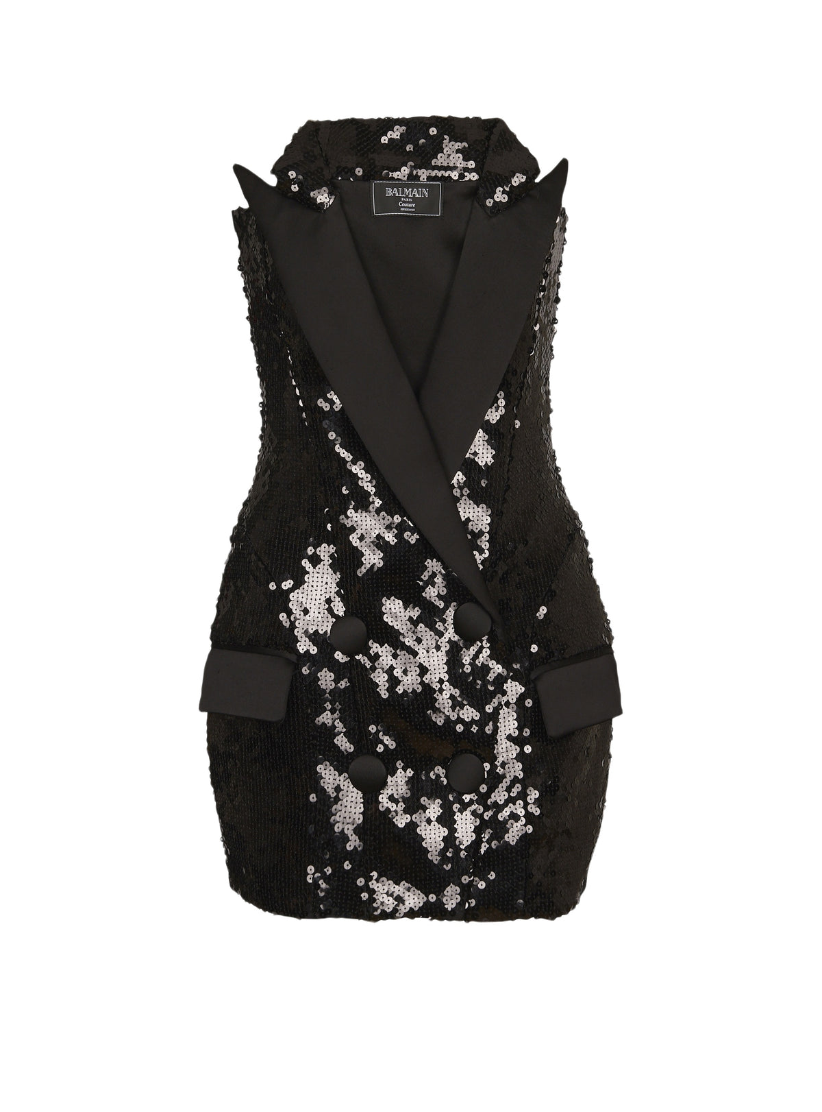 Robe bustier taillée en sequins - Noir & Noir