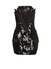 Robe bustier taillée en sequins - Noir & Noir