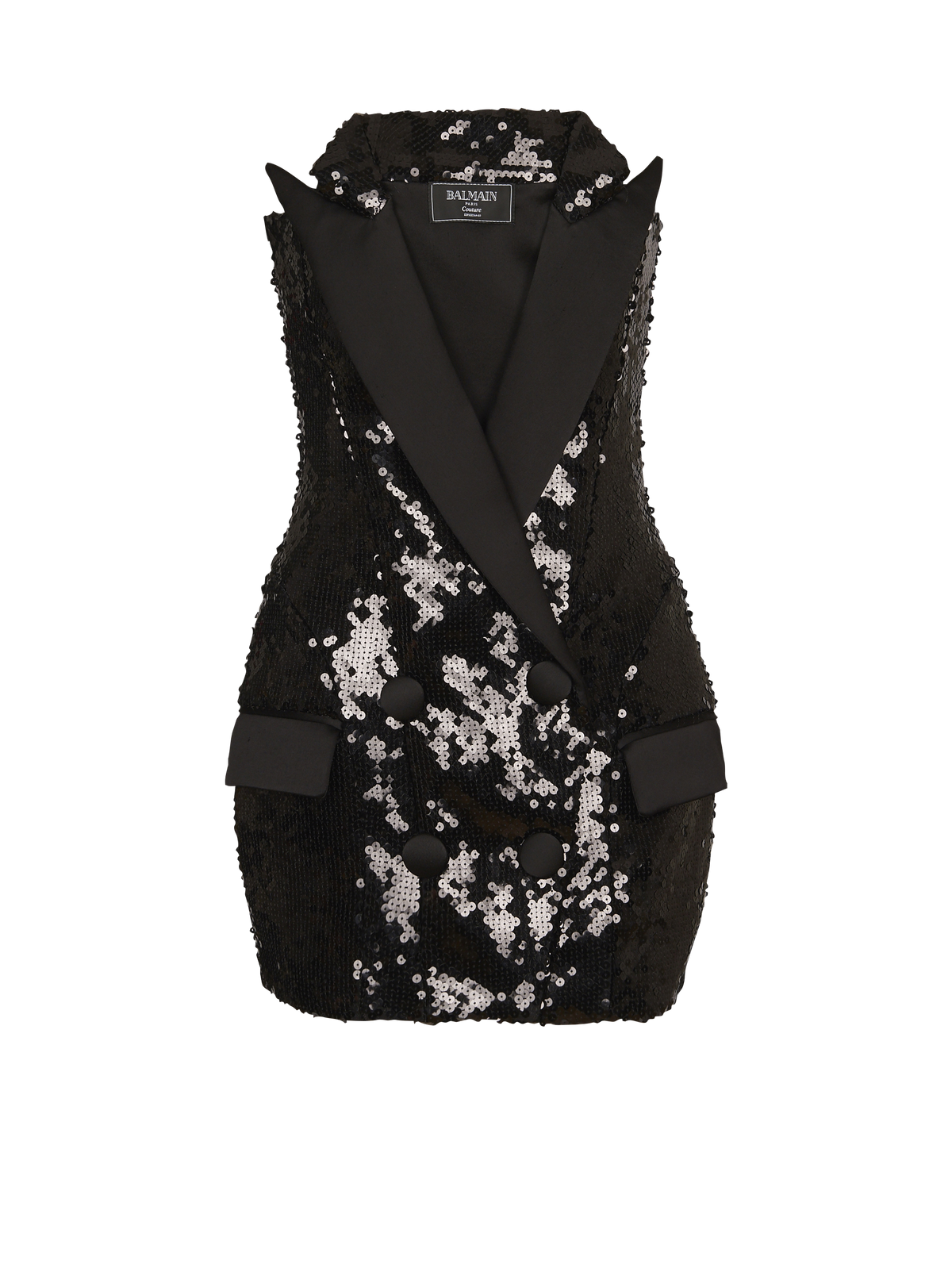 Robe bustier taillée en sequins - Noir & Noir