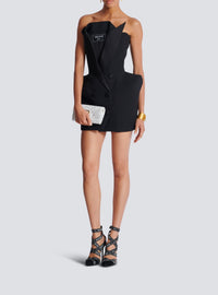 Wool strapless short dress - Black & Black
